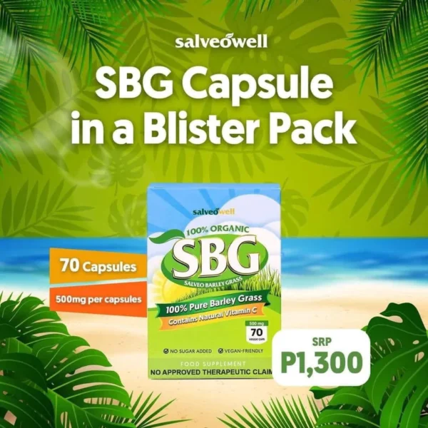 Salveo Barley Grass in Capsules Box 70caps - Image 2